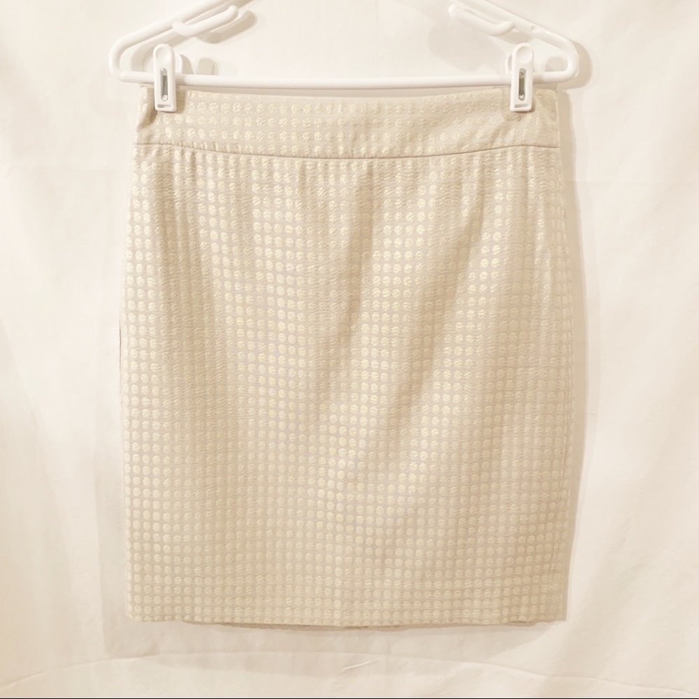J.Crew Skirt Beige with Gold Dots